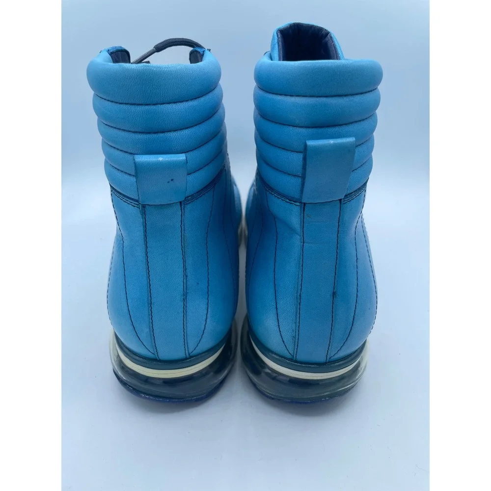 Belvedere Toro Men's Ostrich and Calfskin Leather High Top Sneakers Blue E15 12
